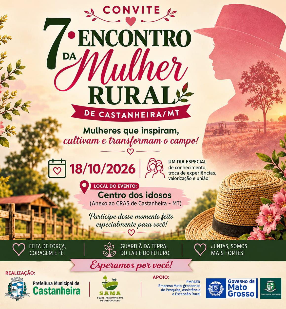 Convite: 7º Encontro da Mulher Rural de Castanheira/MT